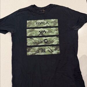 RVCA Black and Green Graphic Tee